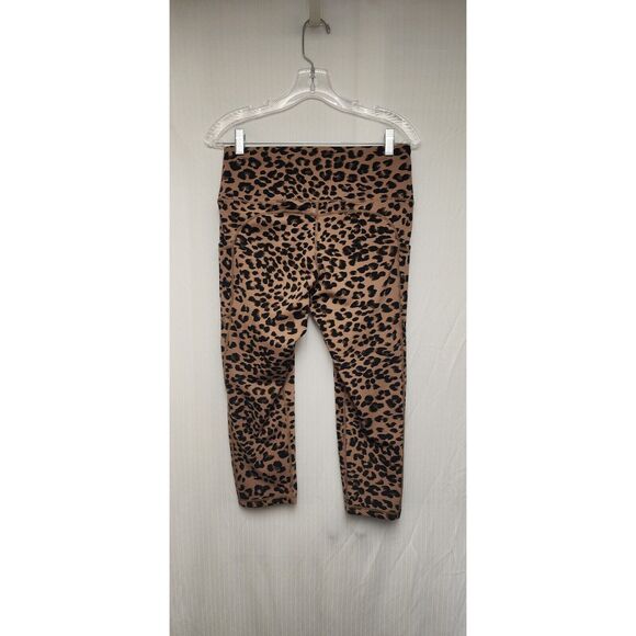 Olka Leopard Capri Leggings/ Black Leggings Size Large - Picture 3 of 6
